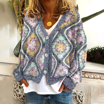 Nydia - Wygodny, miękki damski sweter z wzorem