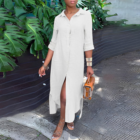 Lena - Bequem geschnittenes, lässiges Damenhemdkleid