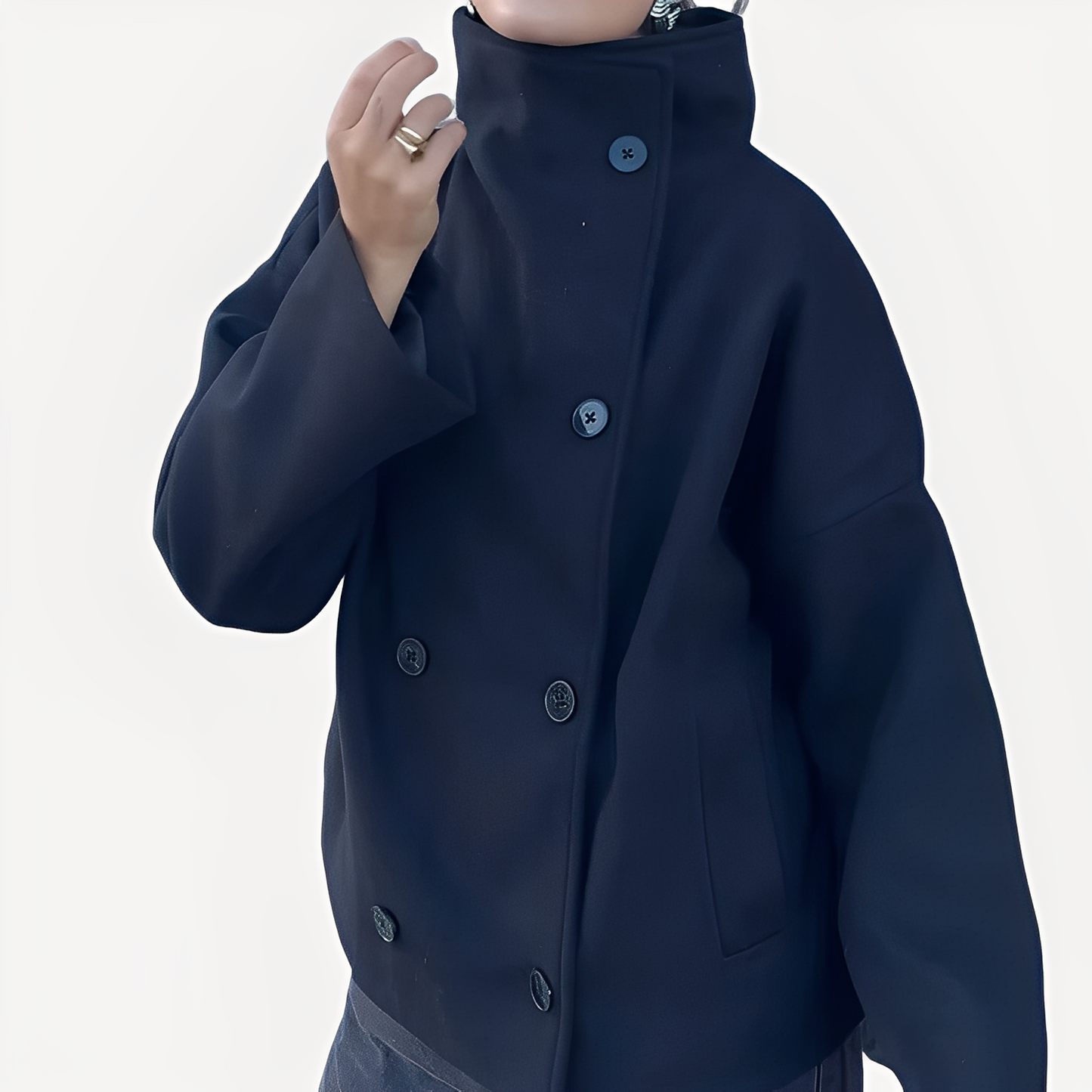 Carolyn - Stylowa, jednorzędowa damska kurtka wełniana