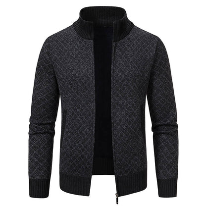 Dwaine - Veste homme confortable avec col montant et motif à carreaux