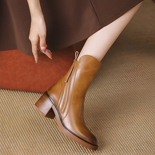 Pamella - Classic leather boots for women