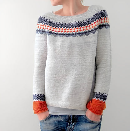 Christiana - Klasyczny damski sweter z wzorem