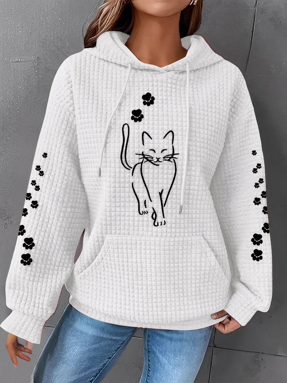 Berenice - Bedrucktes, warmes Frauen-Hoodie