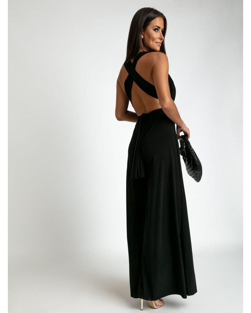 FlairFashion - Ärmelloser Jumpsuit mit vorteilhaftem V-Ausschnitt