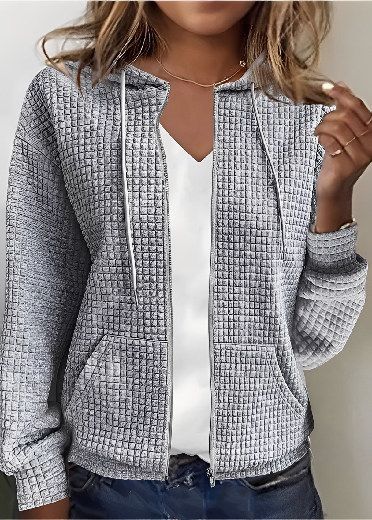 Katherine - Stylish cardigan with hood and pockets for women