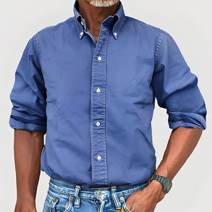 Ronald - Retro Reversible Shirt with Long Sleeves for Men