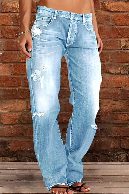 Demetria - Classic women's jeans with low waist