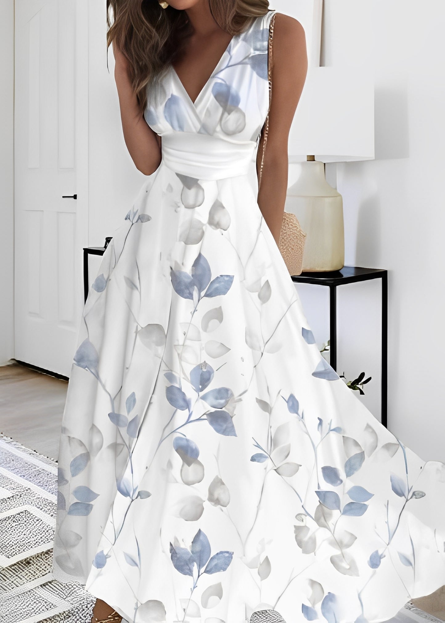 Breanna - Damenkleid mit hoher Taille und Blumenmuster