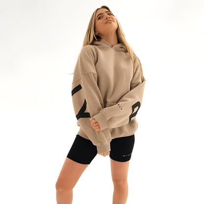 Angeline - Sudadera con capucha para mujer, gruesa y moderna, con estampado