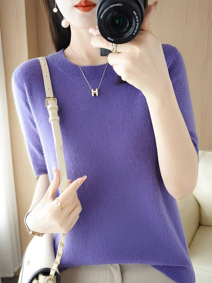 Blandine - Kurzarm-Strickpullover für Damen