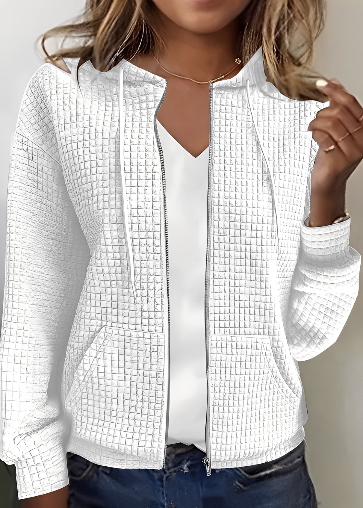 Katherine - Stylish cardigan with hood and pockets for women