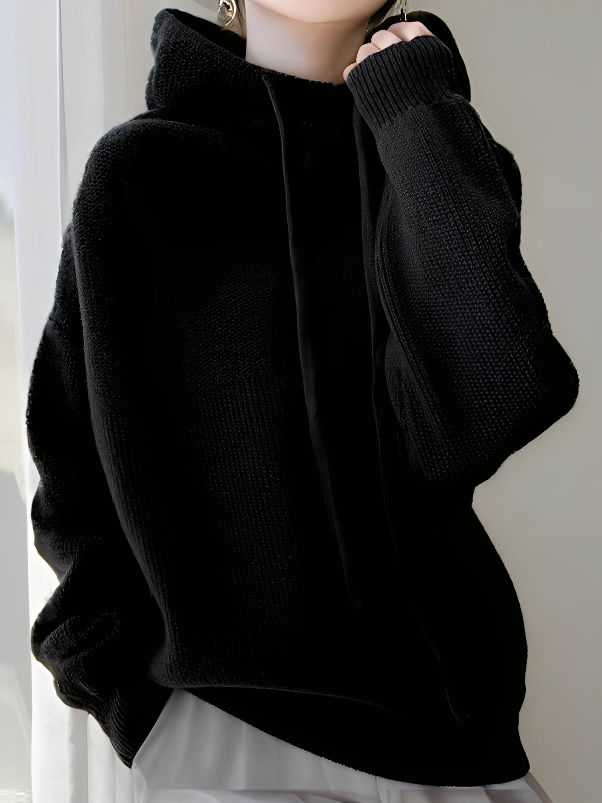 Roxane - Kuscheliger Damenpullover aus Wolle mit Kapuze