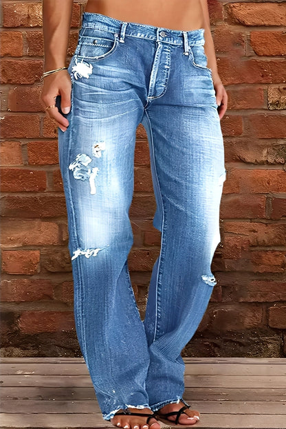 Demetria - Classic women's jeans with low waist
