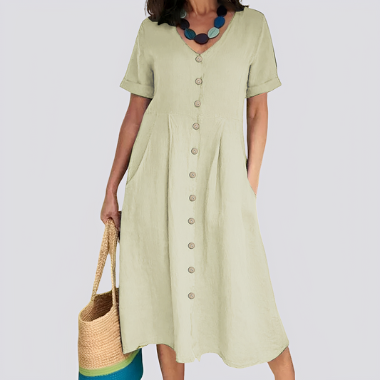 Sabrina - Bequemes, leger sitzendes Kleid mit hoher Taille für Damen