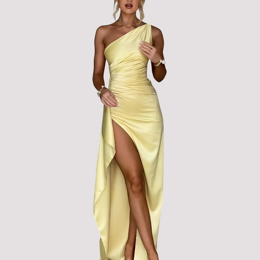Claudia - Elegantes One-Shoulder-Kleid mit Schlitz für Damen