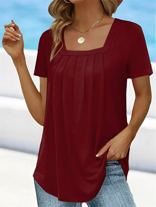 Marie - Elegante Bluse mit eckigem Ausschnitt für Damen