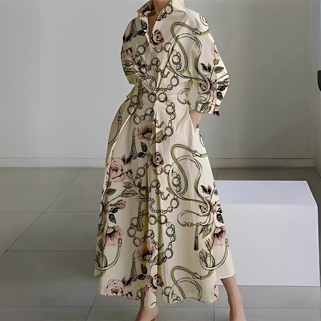 Martha - Schickes Hemdkleid mit abstraktem Muster für Damen