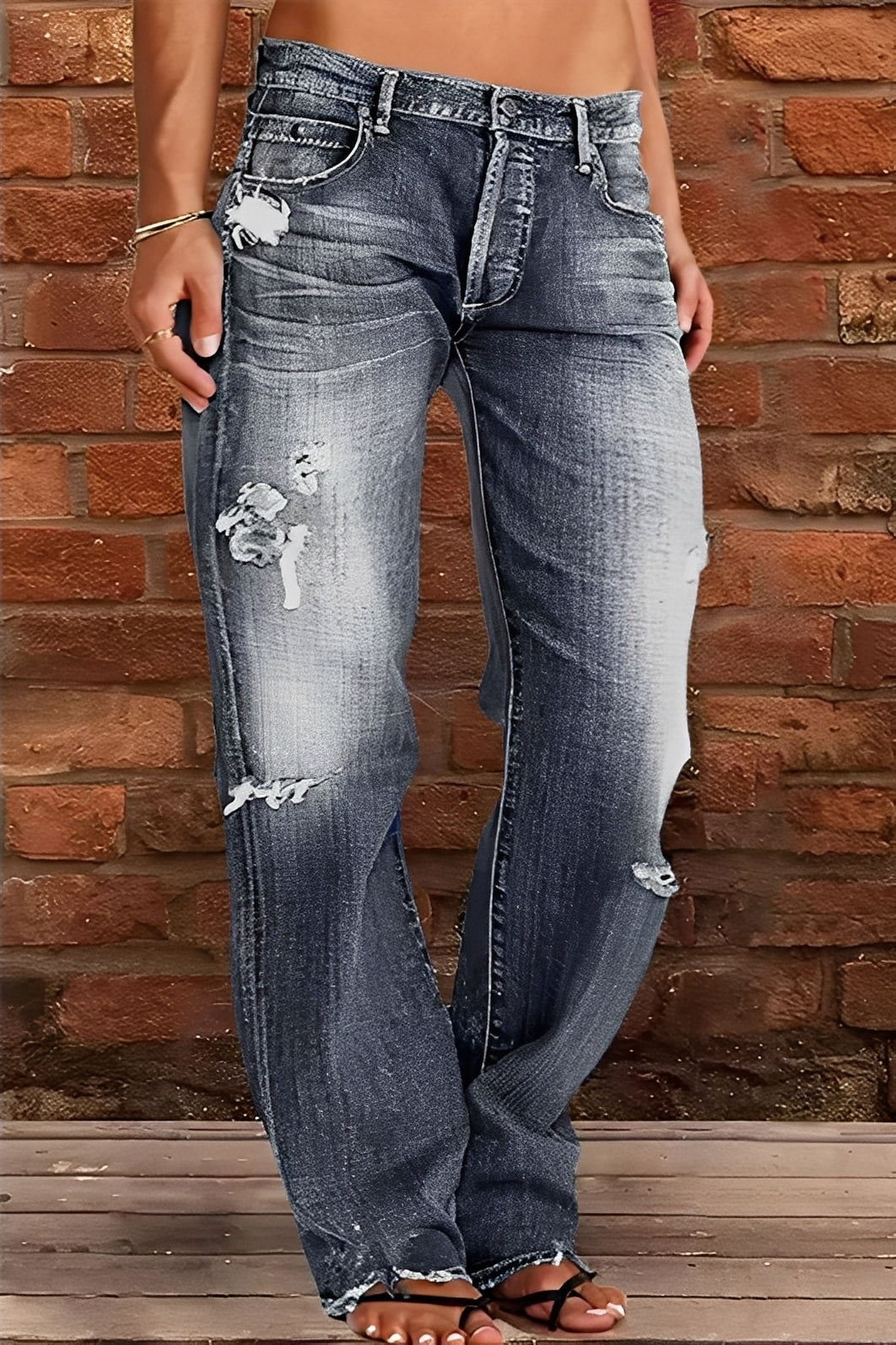 Demetria - Classic women's jeans with low waist