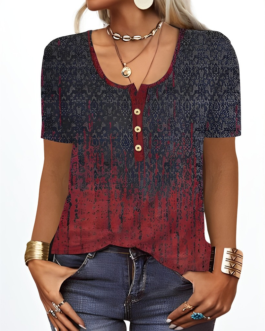 Charlee - Damen-Boho-Shirt mit lockerem V-Ausschnitt
