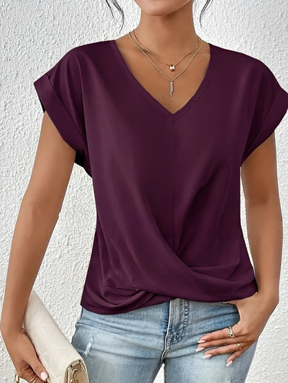 Rachael - Locker geschnittene Bluse mit besonderem V-Ausschnitt für Damen