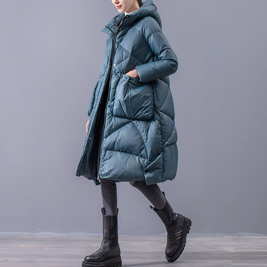 Ronnette - Bequemer Kapuzenmantel mit großen Taschen für Damen