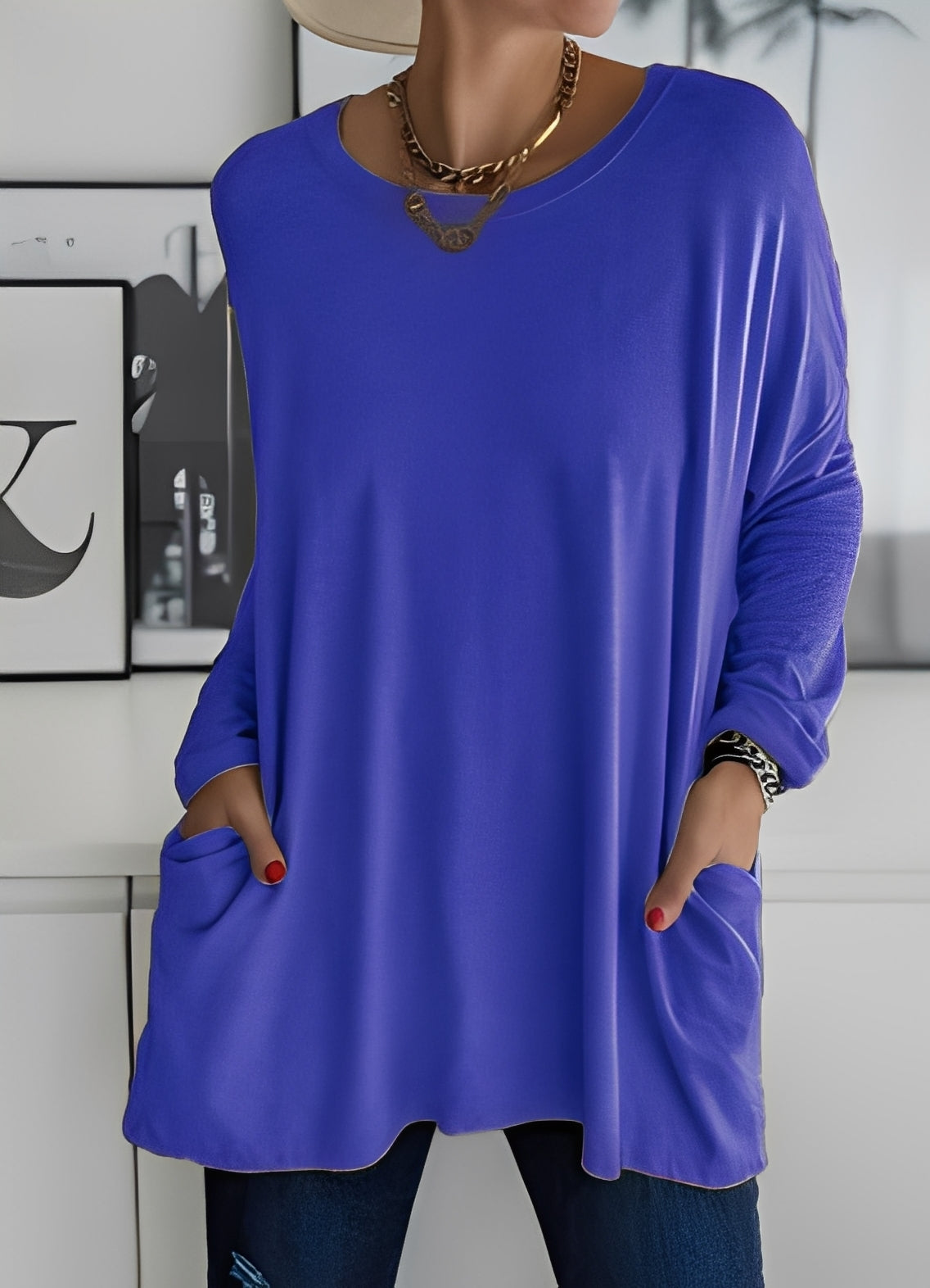 Shanene - Pulover damă cu design simplu și lejer