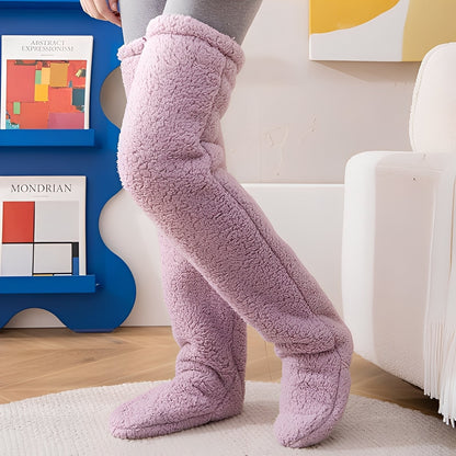 Camellia - Warm, over-the-knee winter socks for women