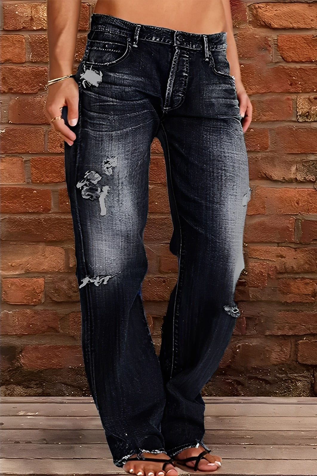 Demetria - Classic women's jeans with low waist
