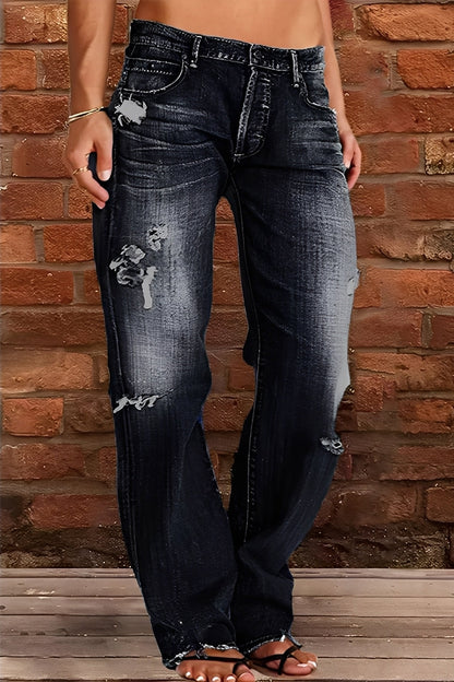 Demetria - Classic women's jeans with low waist