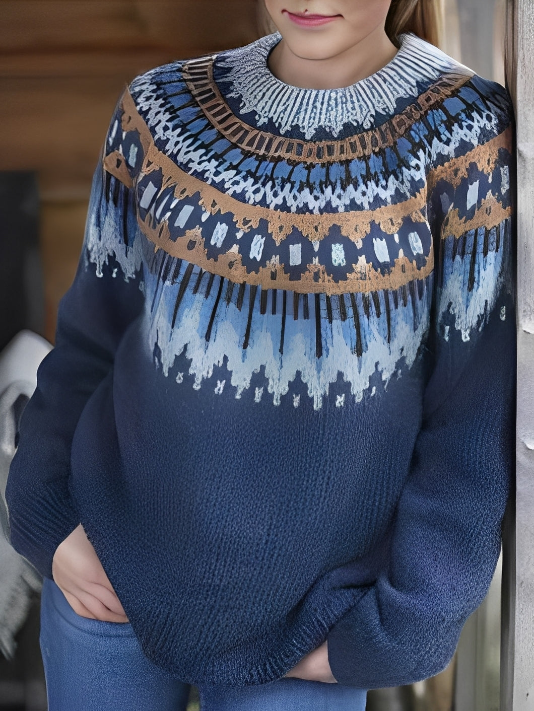 Lorine - Warmer Damenpullover mit elegantem Muster
