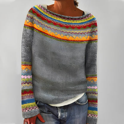 Christiana - Klasyczny damski sweter z wzorem