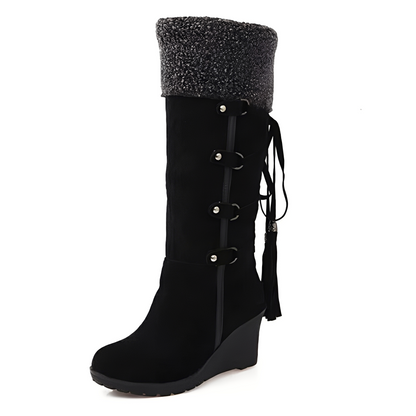 Maria - Stylische Keilstiefel mit Fellfutter für Damen