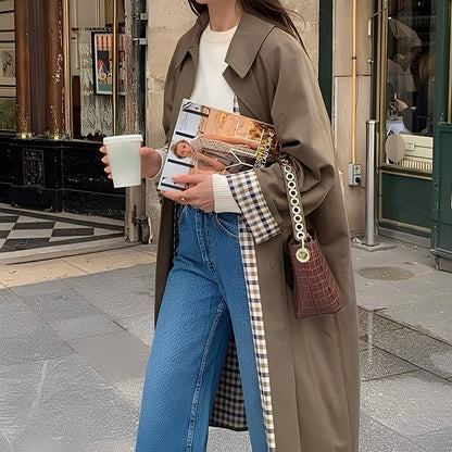 Connie - Elegante abrigo largo de mujer tipo trenchcoat