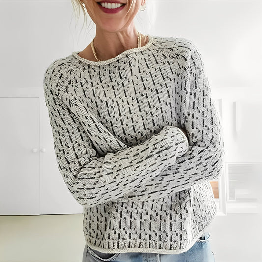 Lucrèce - Locker geschnittener Damenstrickpullover mit Bateau-Ausschnitt
