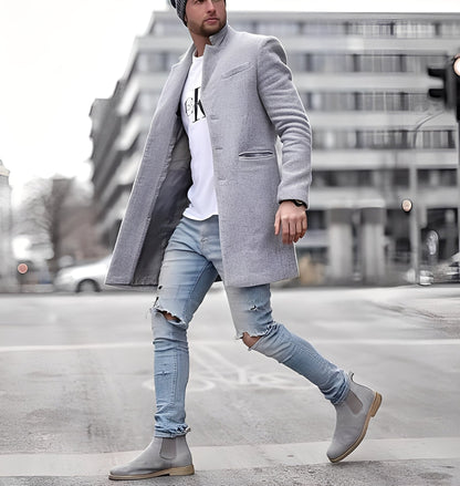 Cordell - Comfortable long men's coat made of wool