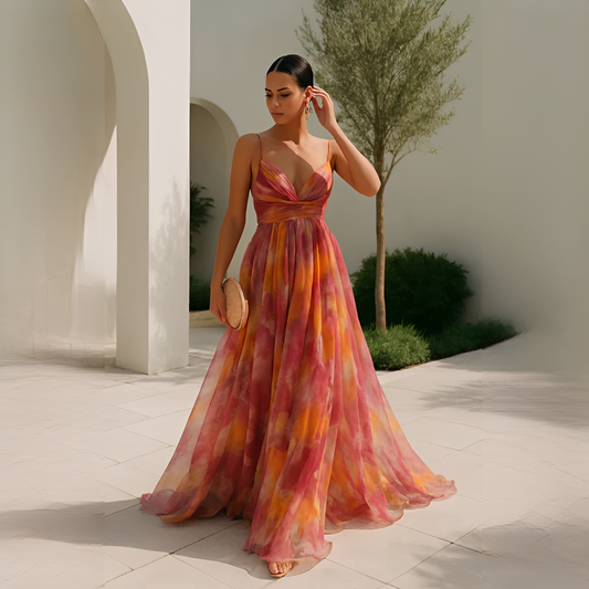 Gardania - Frauen Maxikleid mit Blumenmuster