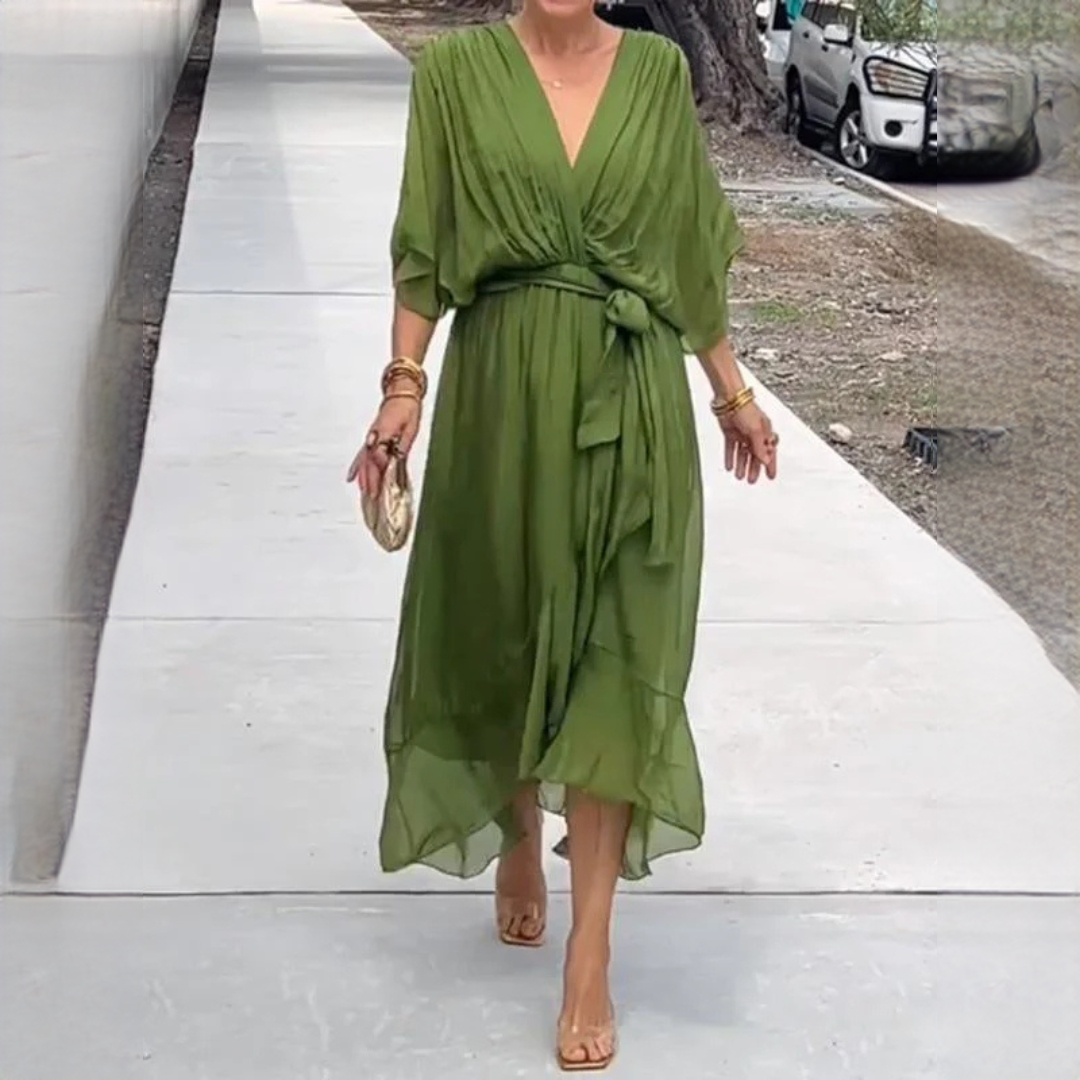 Demara - Elegantes V-Ausschnitt-Kleid für Damen