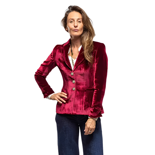 Martha - Traditional women's blazer with velvet collar