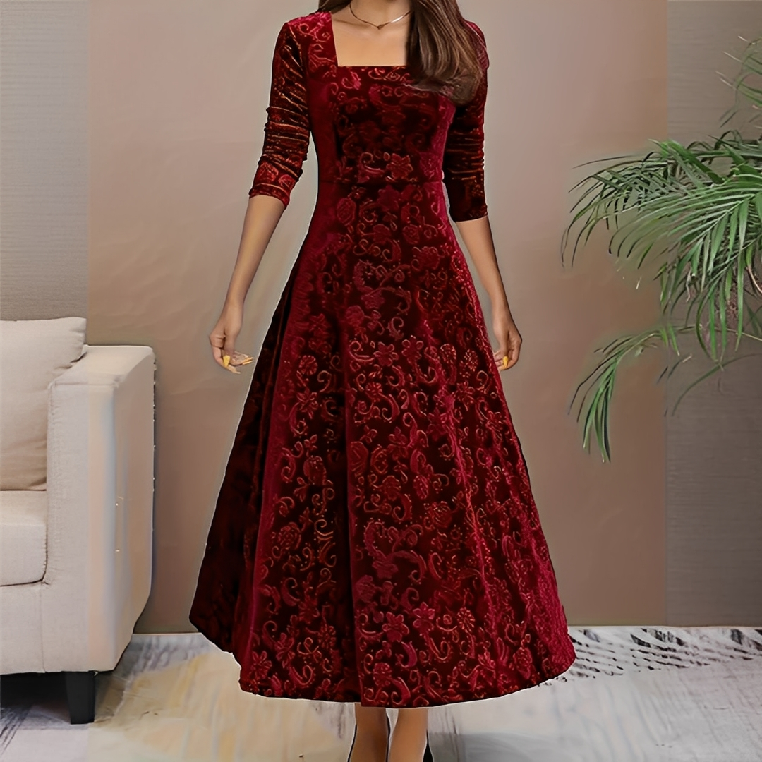 Malvina - Elegantes Damenkleid mit eckigem Ausschnitt