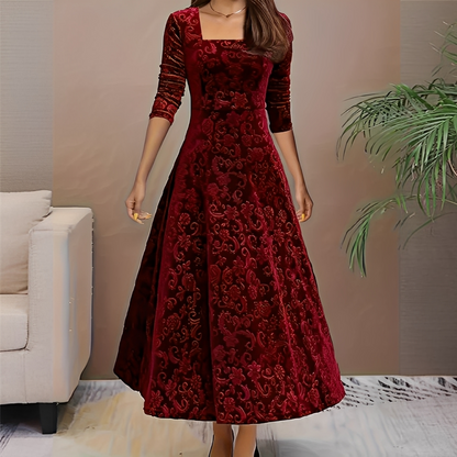 Malvina - Elegantes Damenkleid mit eckigem Ausschnitt