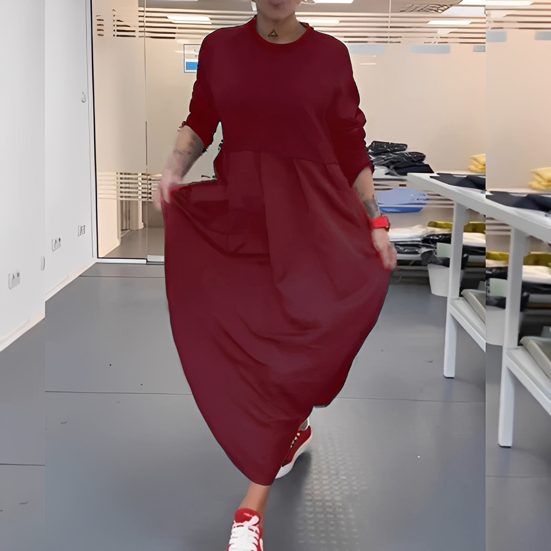 Gisèle - dámské šaty s kulatým výstřihem a volným střihem