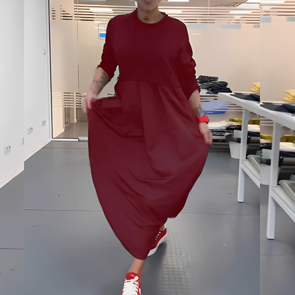 Gisèle - dámské šaty s kulatým výstřihem a volným střihem