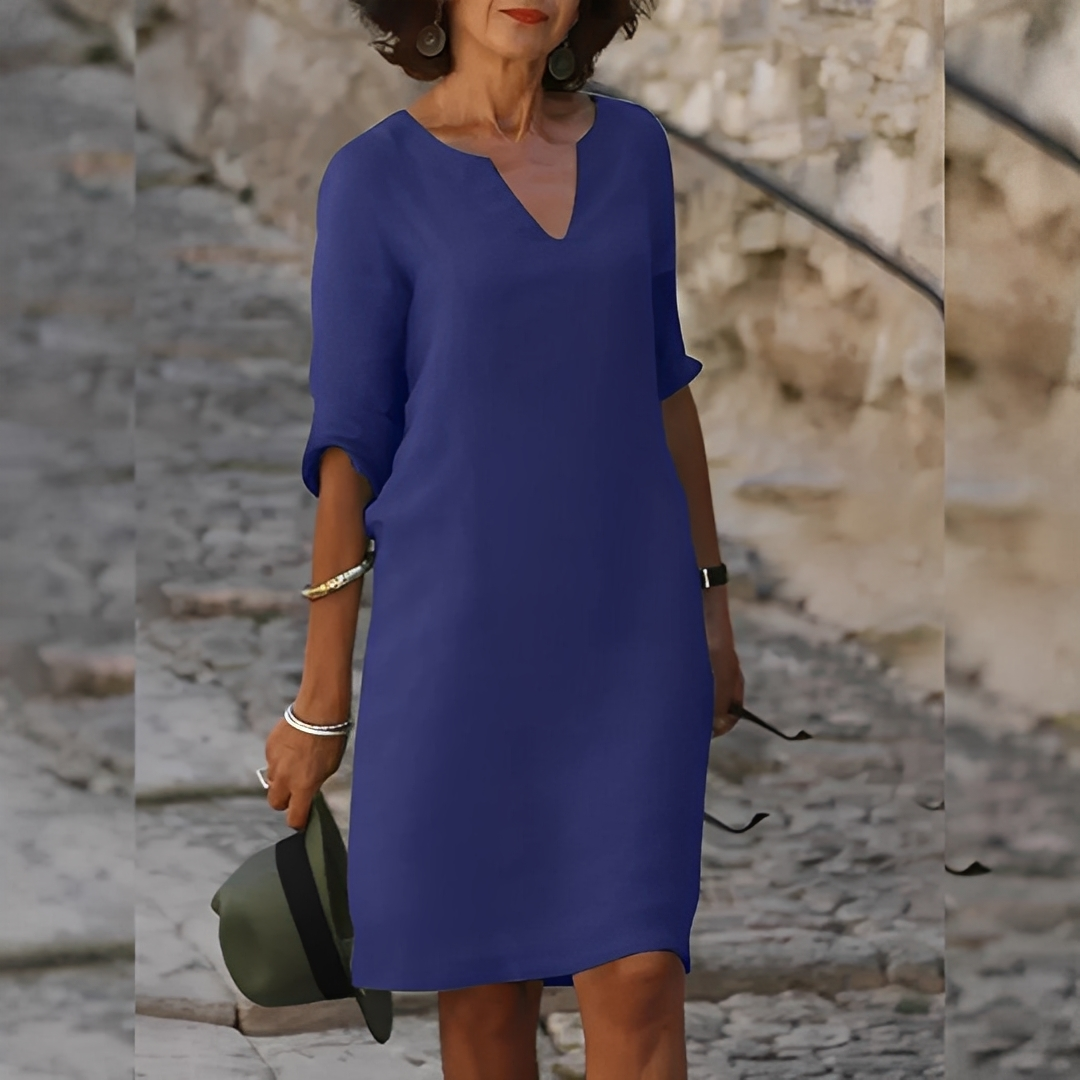 Guilaine - Elegantní šaty s výstřihem do V pro dámy