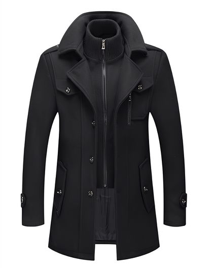 Gareth - Elegant two-layer men's trench coat