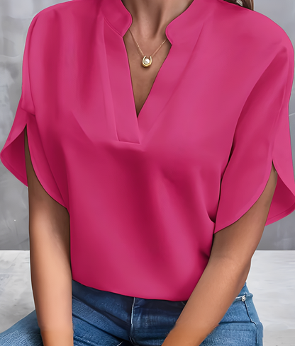 Chantelle - Prosta damska bluzka z dekoltem w serek