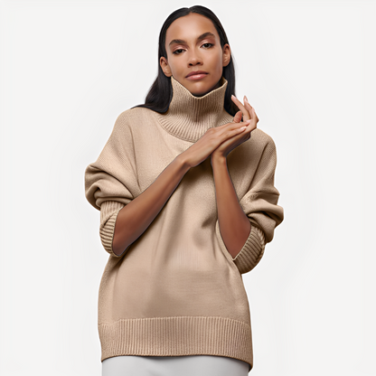 Margery - pull pour femmes à coupe ample et col montant