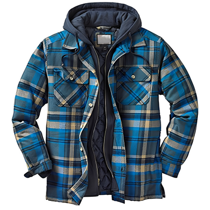 Flynn - Veste homme avec capuche à motif classique à carreaux