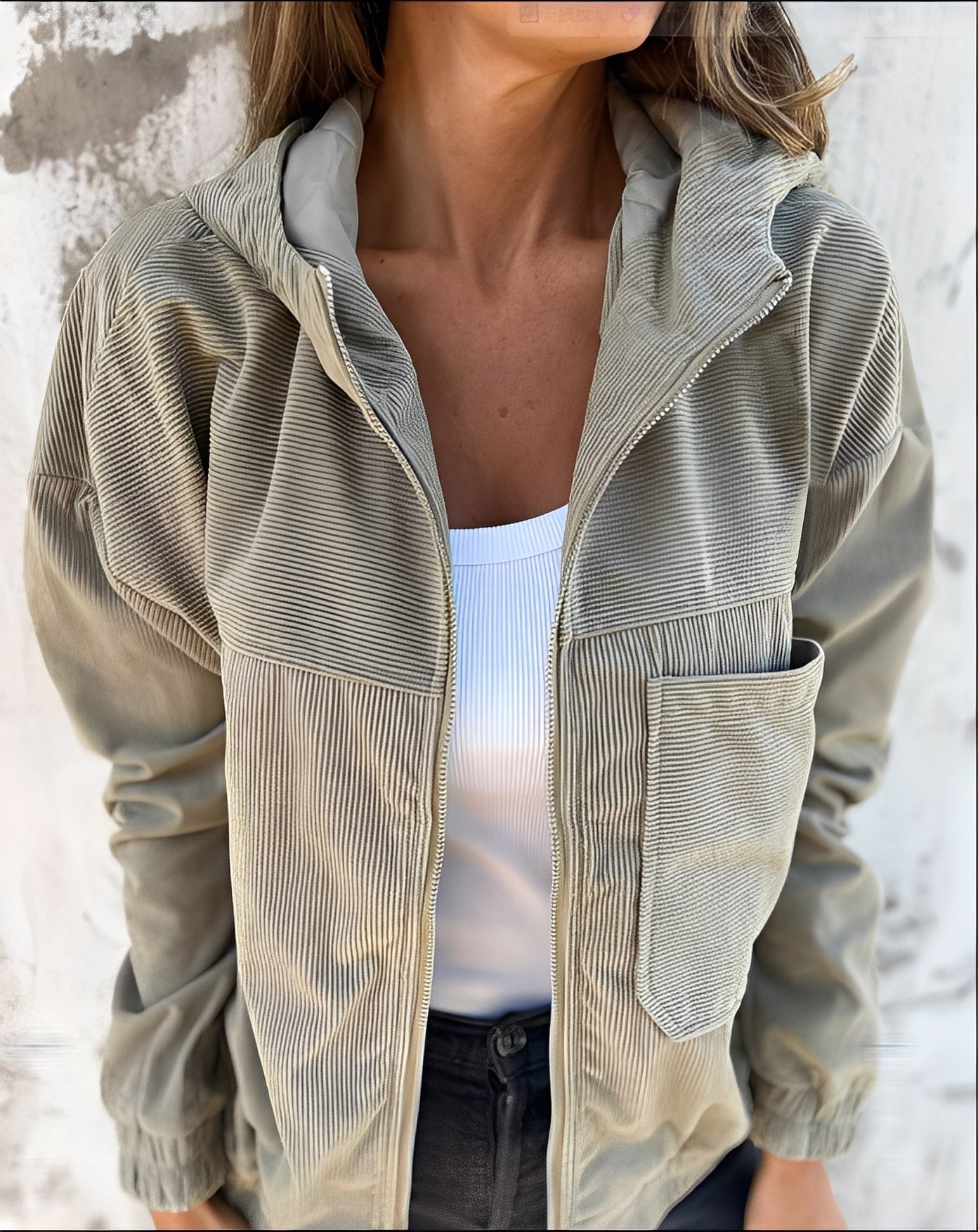 Gillian - Komfortable Cordjacke mit Kapuze für Damen