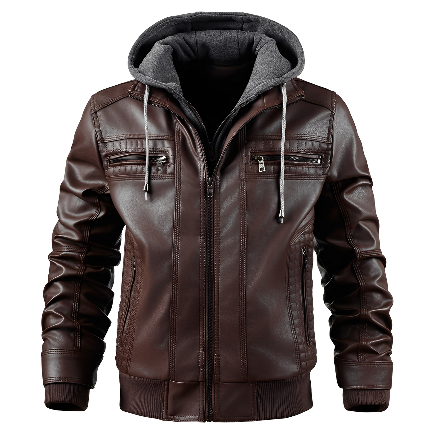 Morley - Veste en cuir classique pour homme avec capuche