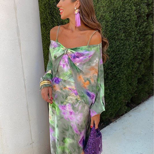 Patricia - Schickes, langes Wickelkleid für Damen